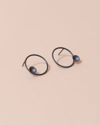 Jennifer Nicolson Black Circle Dot Earrings
