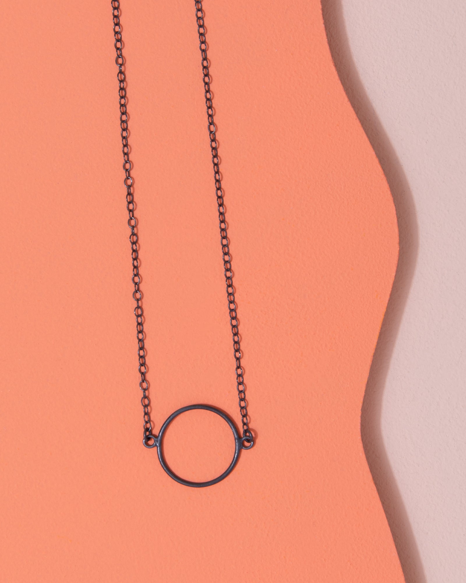 Jennifer Nicolson Black Circle Necklace