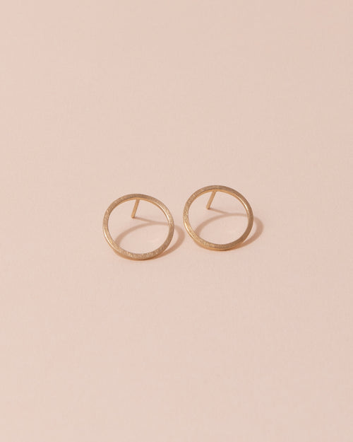 Jennifer Nicolson Gold Circle Earrings