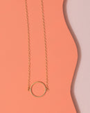 Jennifer Nicolson Gold Circle Necklace