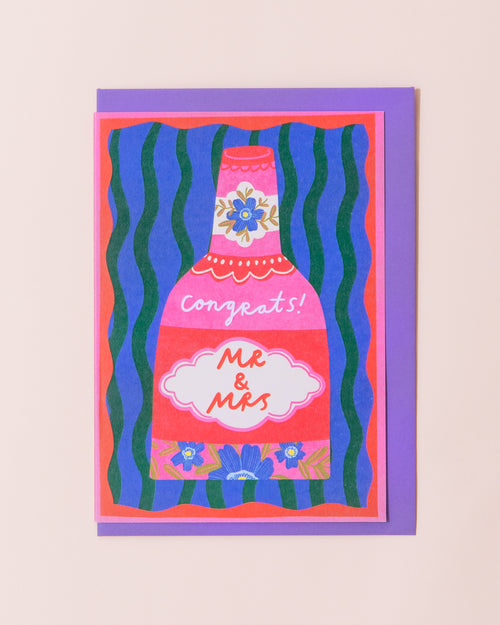 Mr & Mrs Wedding Greetings Card