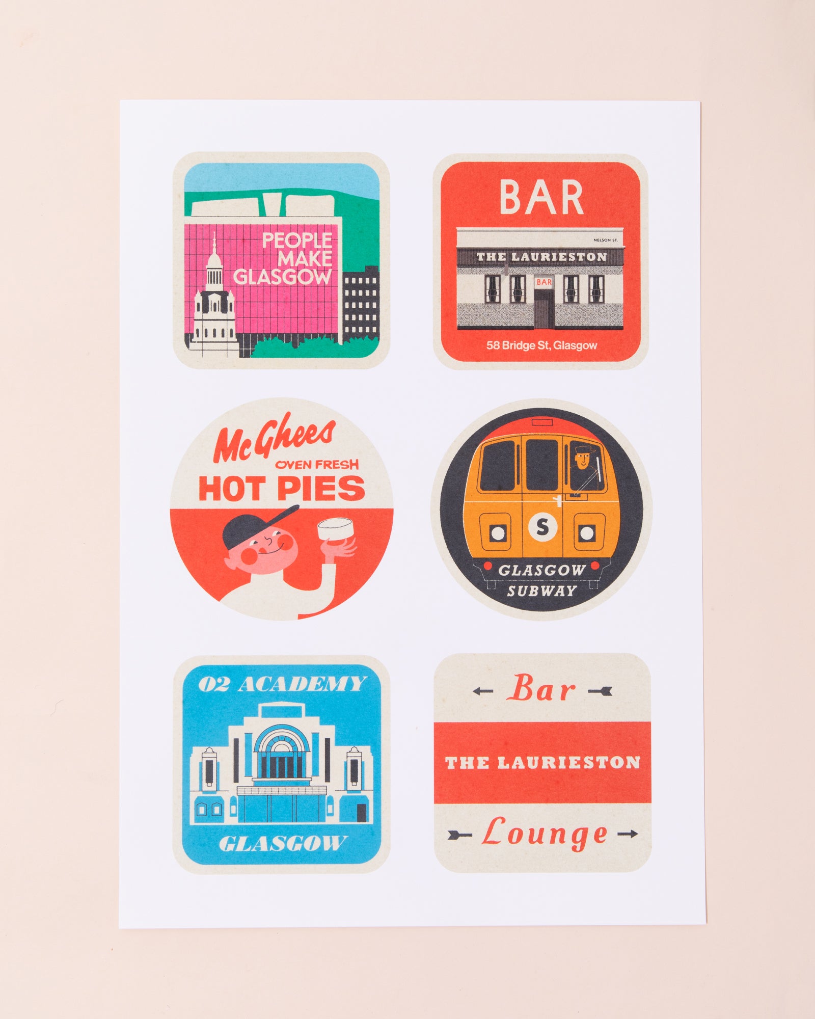 The Laurieston Beer Mats Print