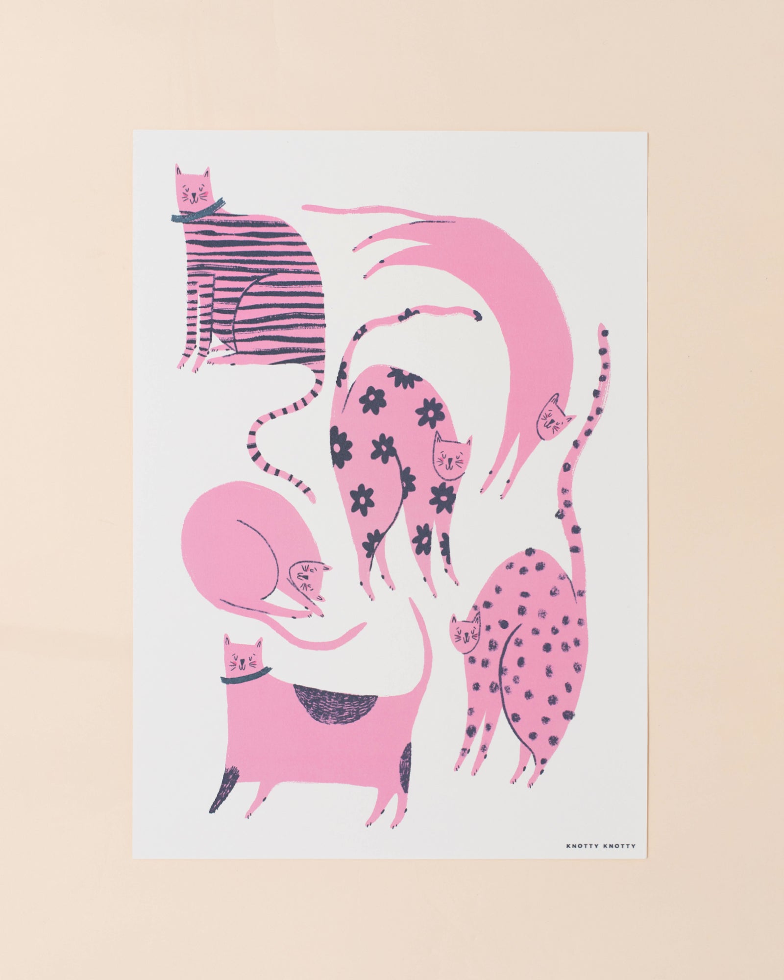 Pink Cats Print