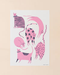 Pink Cats Print