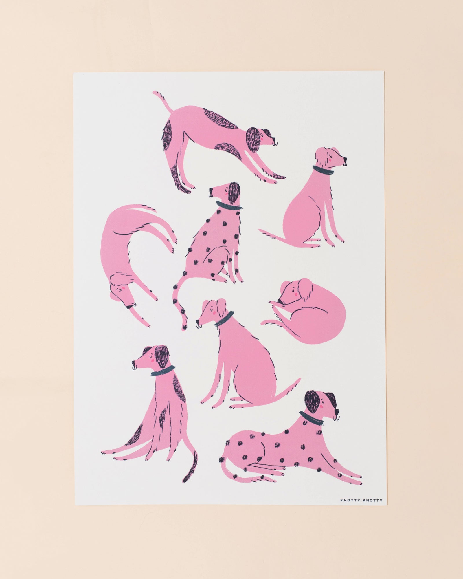 Pink Dogs Print