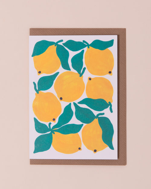 Greetings card with illustration of lemons