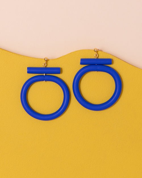 Loela Circle Earrings | Blue