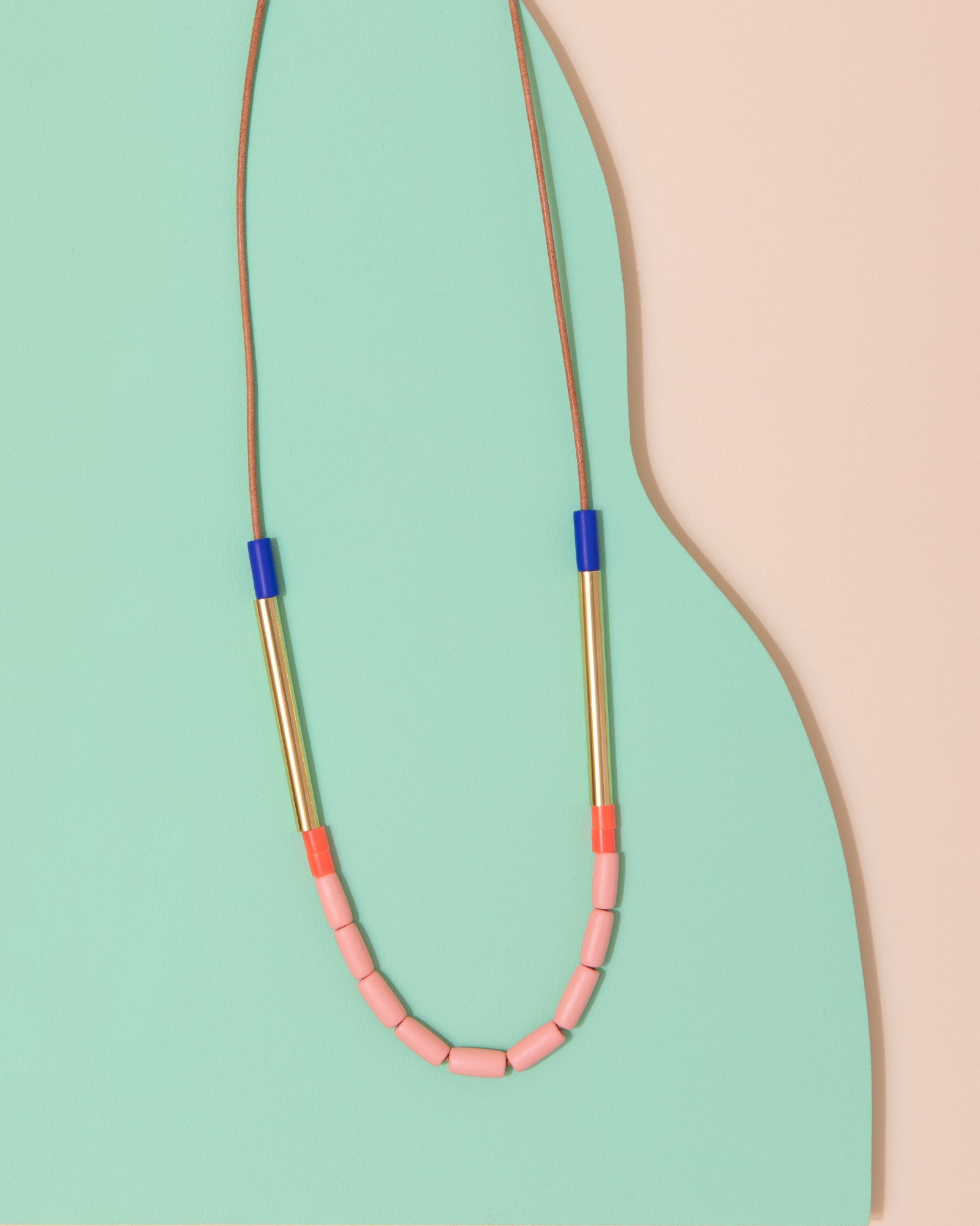 Loela Pink + Blue Bead Necklace