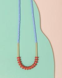 Loela Pink + Blue Bead Necklace