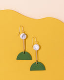 Loela Green Curve Earrings