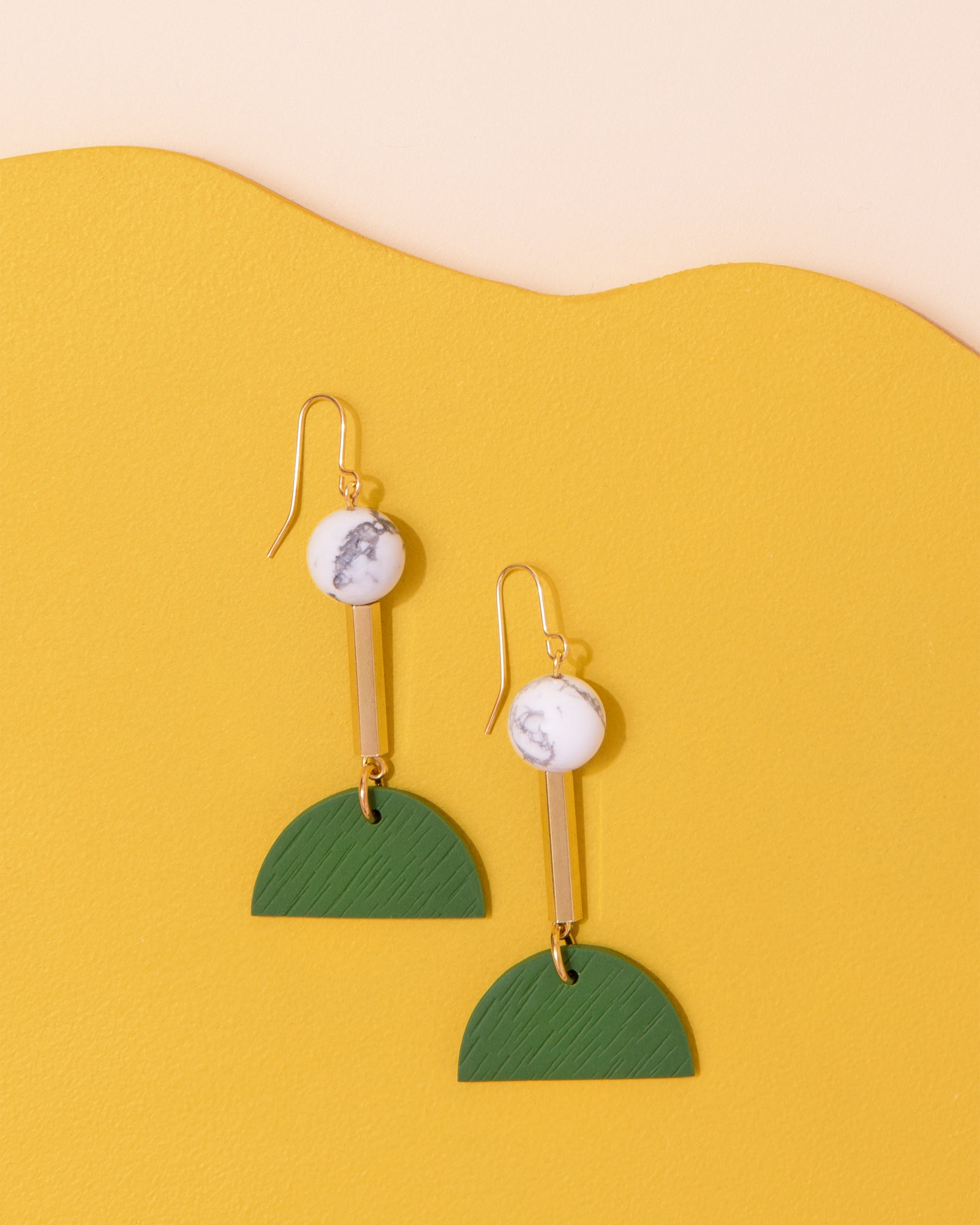 Loela Green Curve Earrings