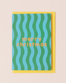 Merry Christmas Greetings Card | Green Wave