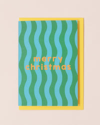 Merry Christmas Greetings Card | Green Wave