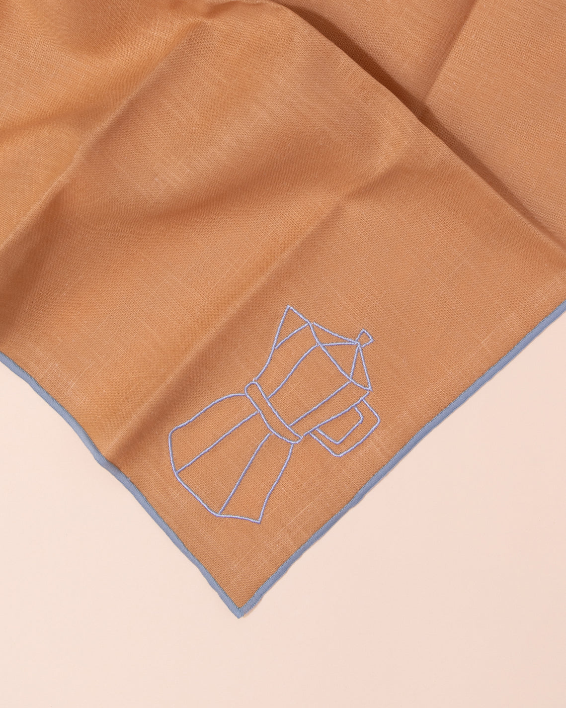 Embroidered Linen Napkin | Coffee
