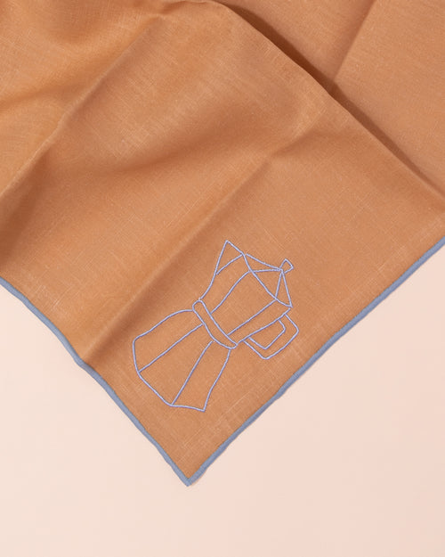 Embroidered Linen Napkin | Coffee