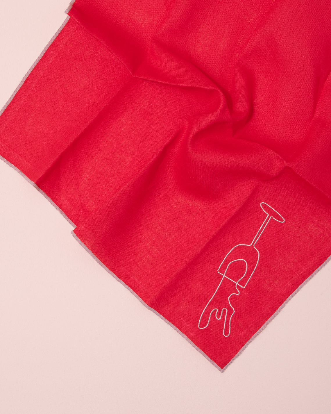Embroidered Linen Napkin | Wine