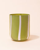 Stripe Glass Tumbler | Green + White