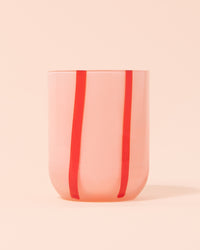 Stripe Glass Tumbler | Pink + Red
