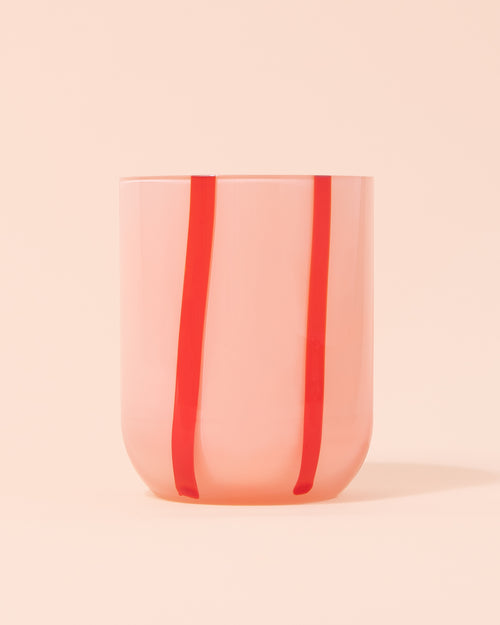 Stripe Glass Tumbler | Pink + Red