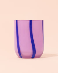 Purple and blue stripe glass tumbler