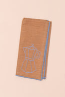 Embroidered Linen Napkin | Coffee