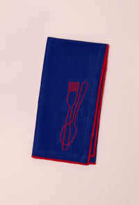 Embroidered Linen Napkin | Cutlery