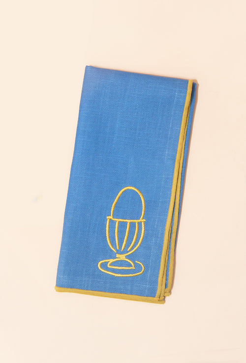 Embroidered Linen Napkin | Boiled Egg