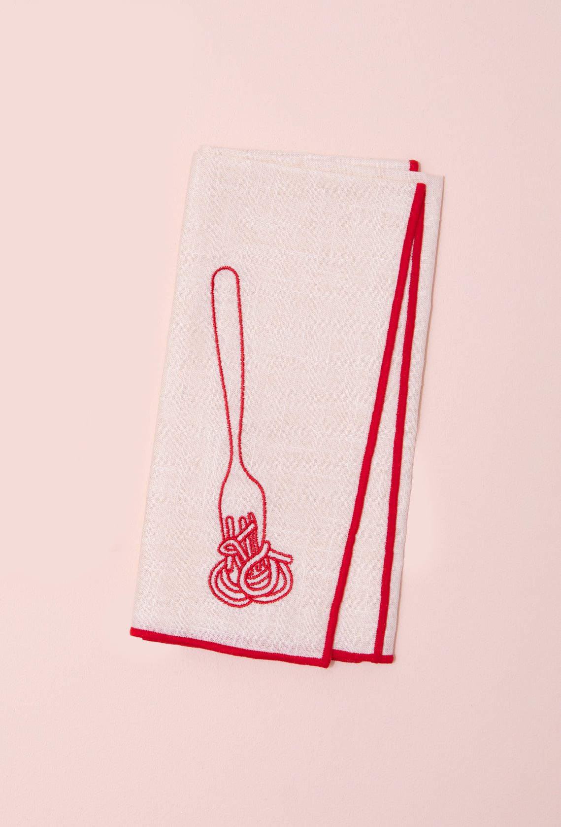 Embroidered Linen Napkin | Spaghetti