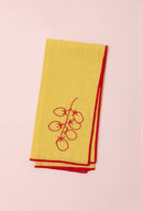 Embroidered Linen Napkin | Tomato