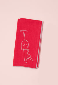 Embroidered Linen Napkin | Wine