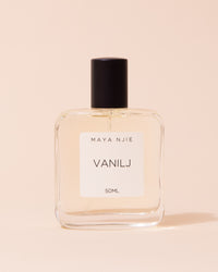 Glass perfume bottle of Maya Njie Vanilj fragrance