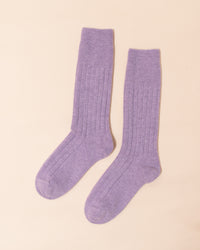 Merino Bed Socks | Lilac