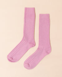 Merino Bed Socks | Pink