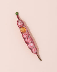 pink ceramic borlotti beans decoration