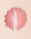 Large Pink Raddichio Leaf Serving Bowl