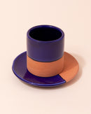 Moroccan Terracotta Espresso Cup + Saucer | Blue