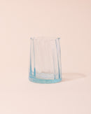 Recycled clear Moroccan glass tumbler in a twist design