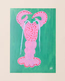 Nancy Mckie Pink + Green Lobster Print