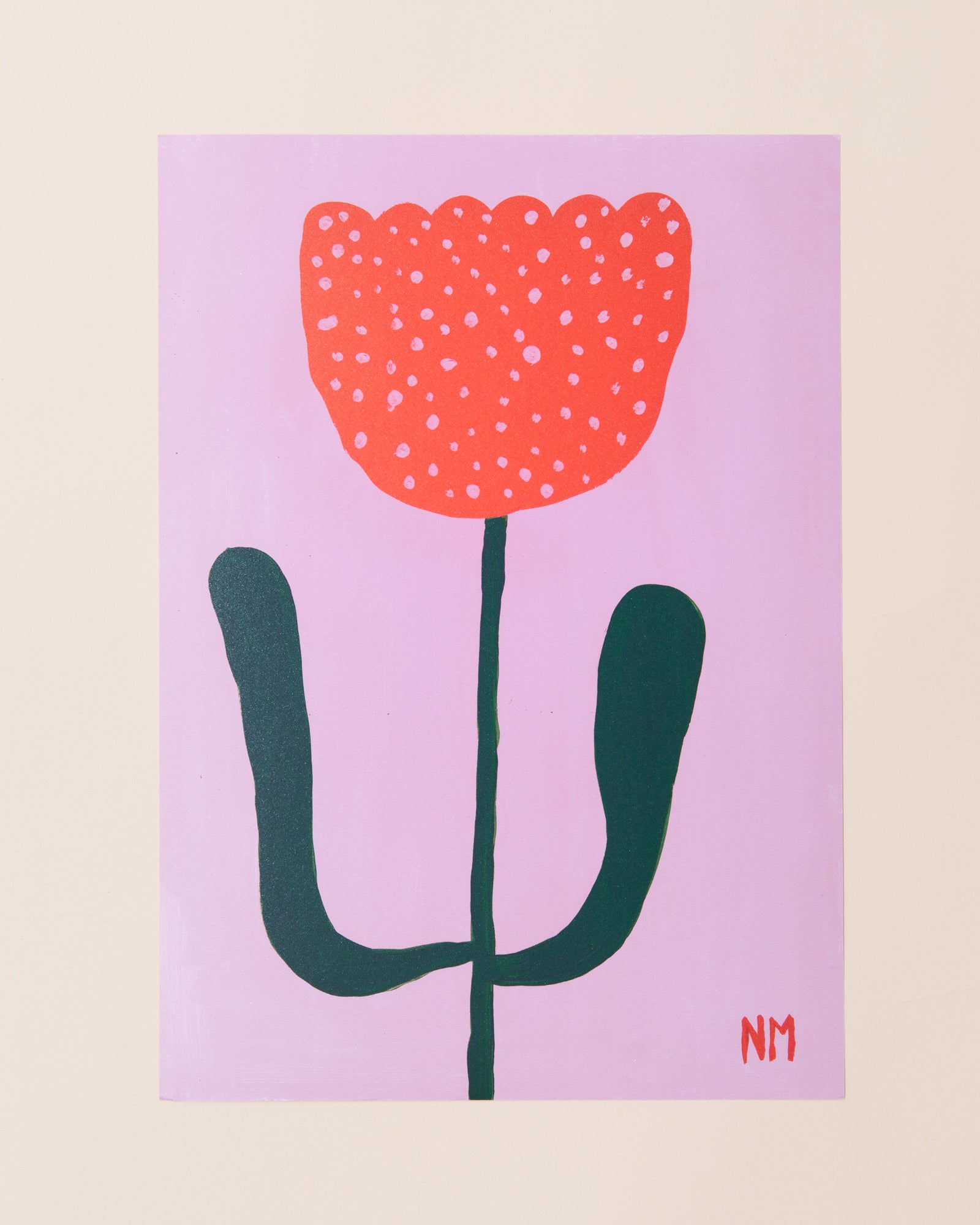 Nancy Mckie Red Flower Print