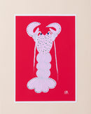 Nancy Mckie Pink + Red Lobster Print