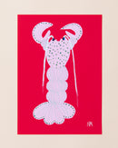 Nancy Mckie Pink + Red Lobster Print