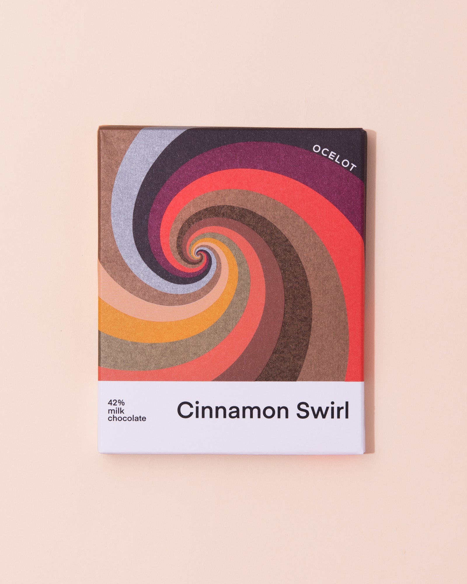 Cinnamon chocolate bar in colourful packaging