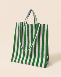 Stripe Tote Bag | Green + White