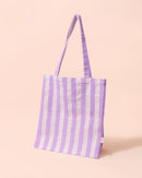 Stripe Tote Bag | Lilac + White