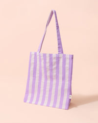 Stripe Tote Bag | Lilac + White