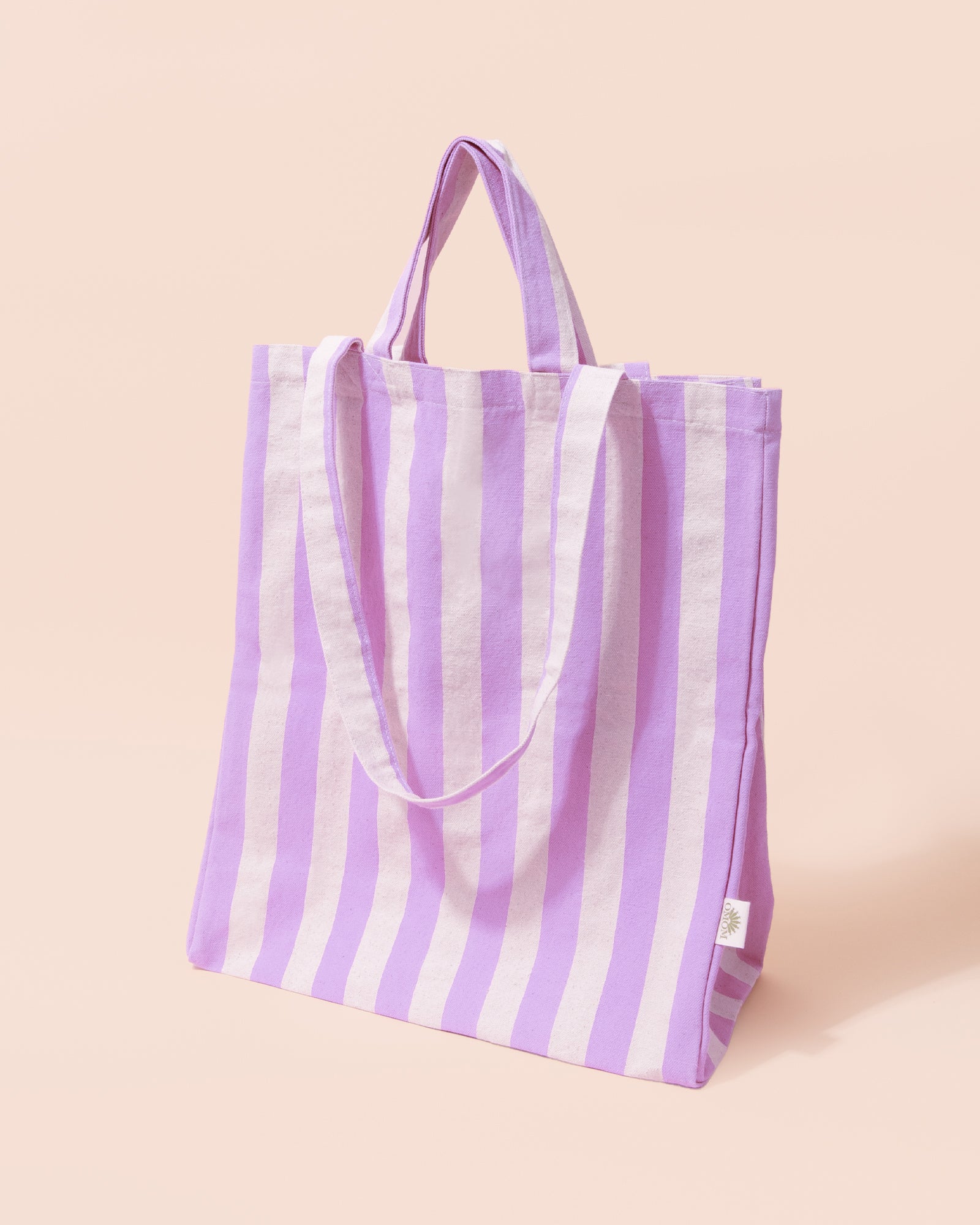 Stripe Tote Bag | Lilac + White