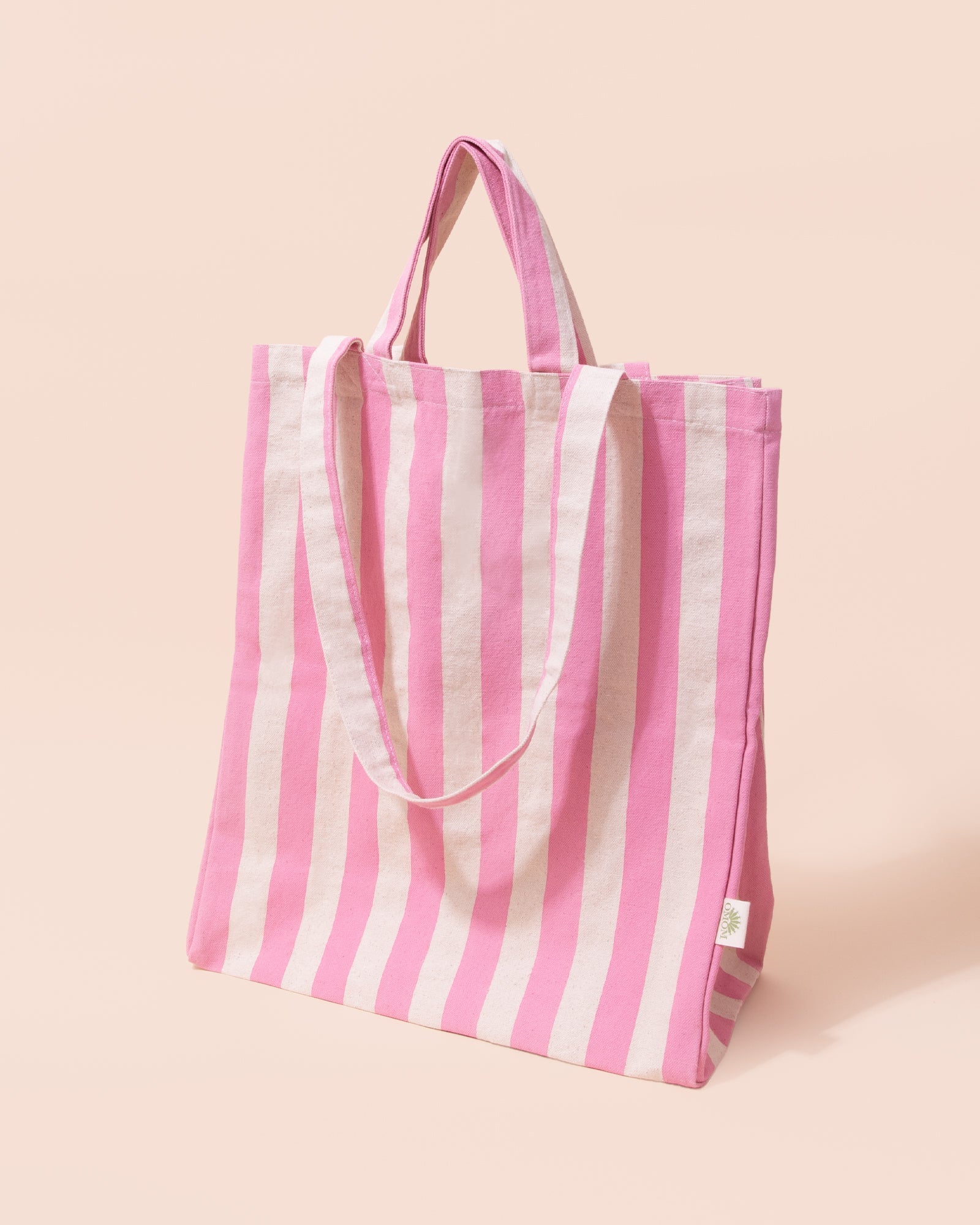 Stripe Tote Bag | Pink + White