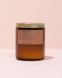 Los Angeles P.F Candle Co. soy candle in amber glass jar