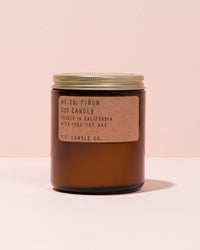 Pinon P.F Candle Co. soy candle in amber glass jar