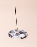 Concrete Marbled Incense Holder | Black